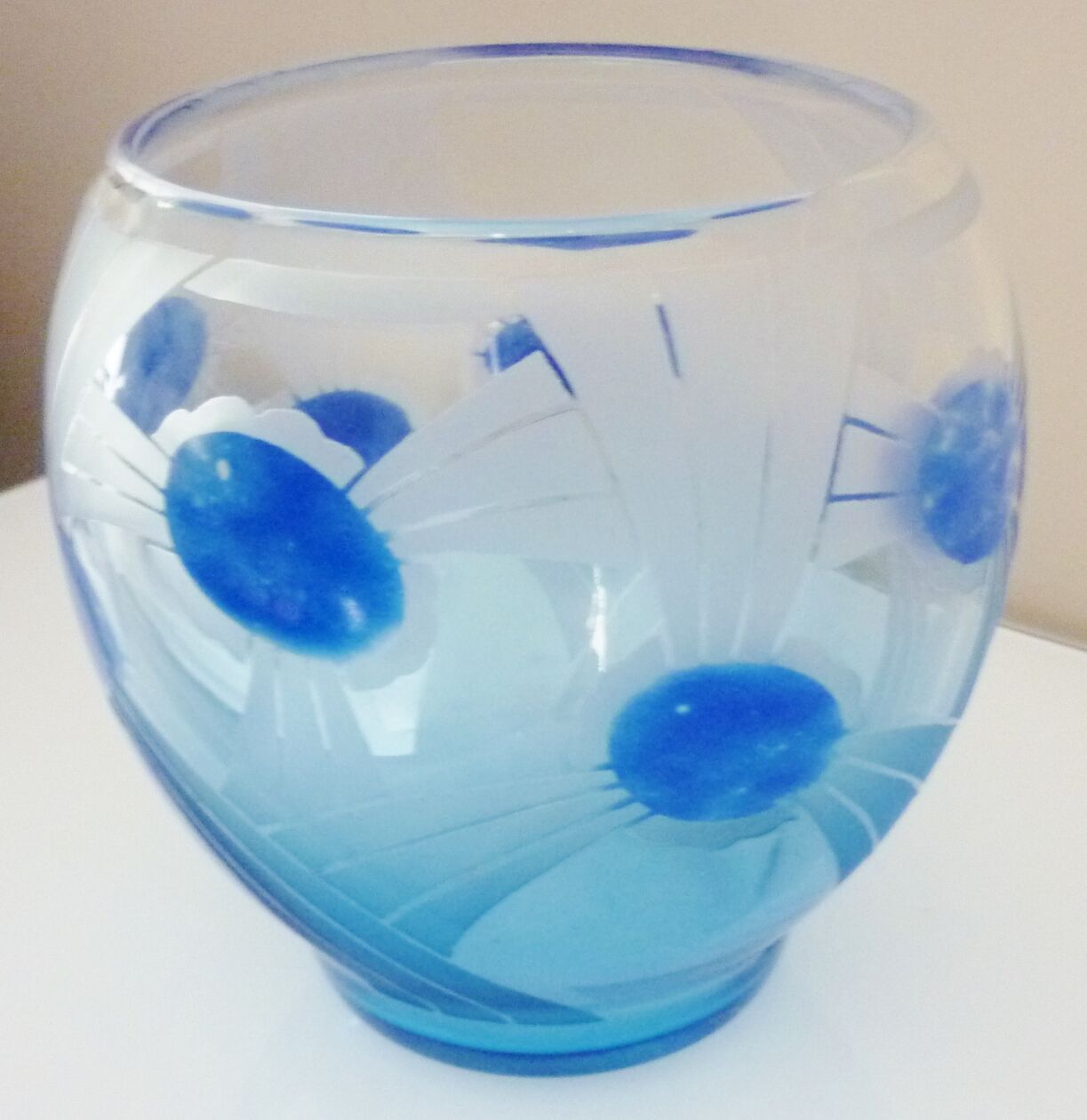 Vase verre soufflé signé " Le Verre Français" par Charles Schneider, art déco 1920/30