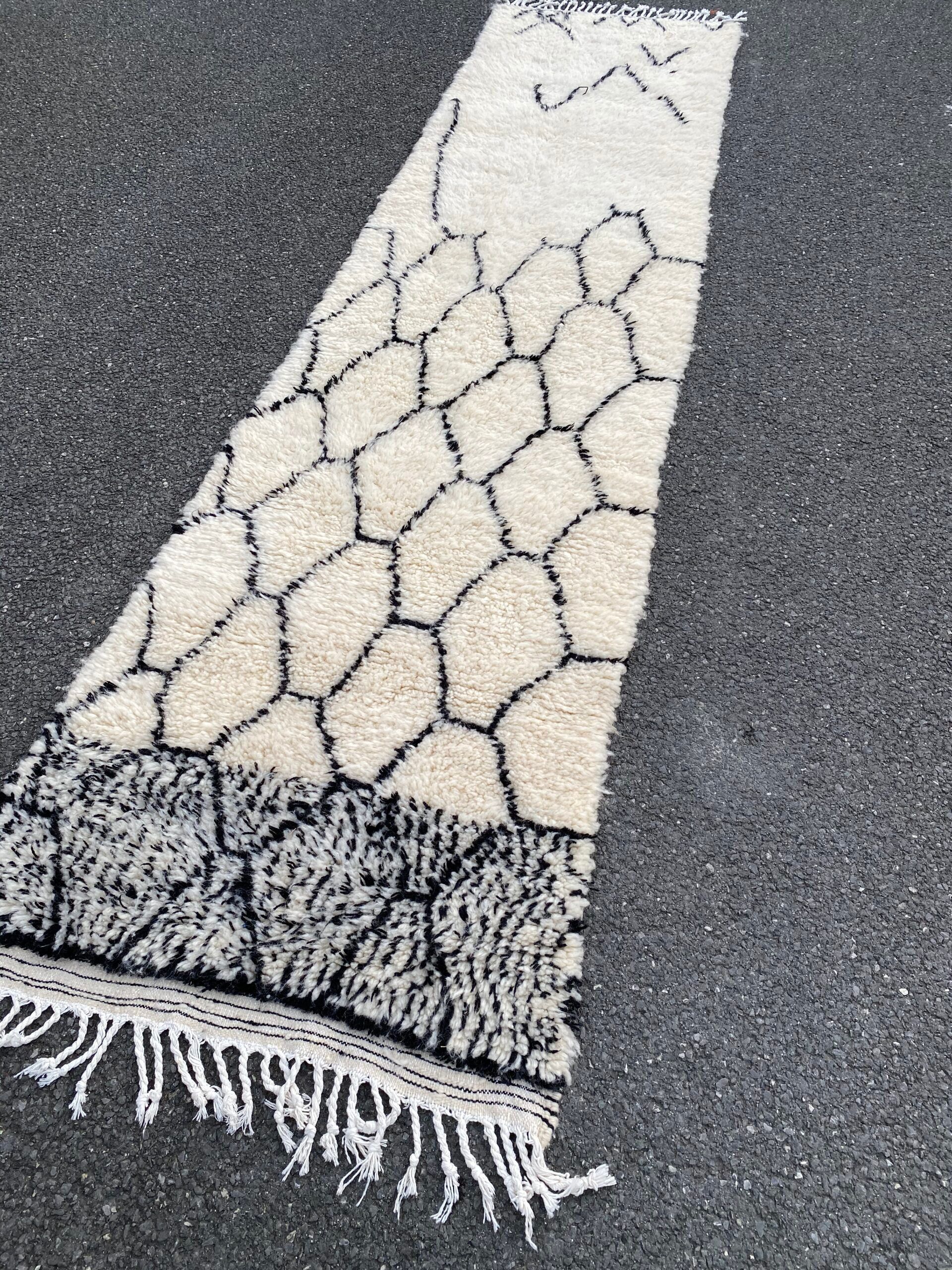 Tapis berbere Beni Ouarain couloir 85×370 cm