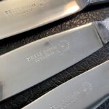 Set of 24 silver metal knives art deco