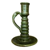 Artisanal chandelier in green ceramic