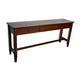 Antique French Rustic Farmhouse Elm Side Table, Early 20th Century