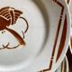 Set of 6 vintage flat plates in iron earth, Paradis de Badonvillier models