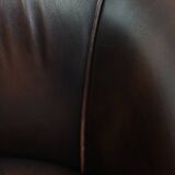 Cowhide Leather Club Armchair in English Style