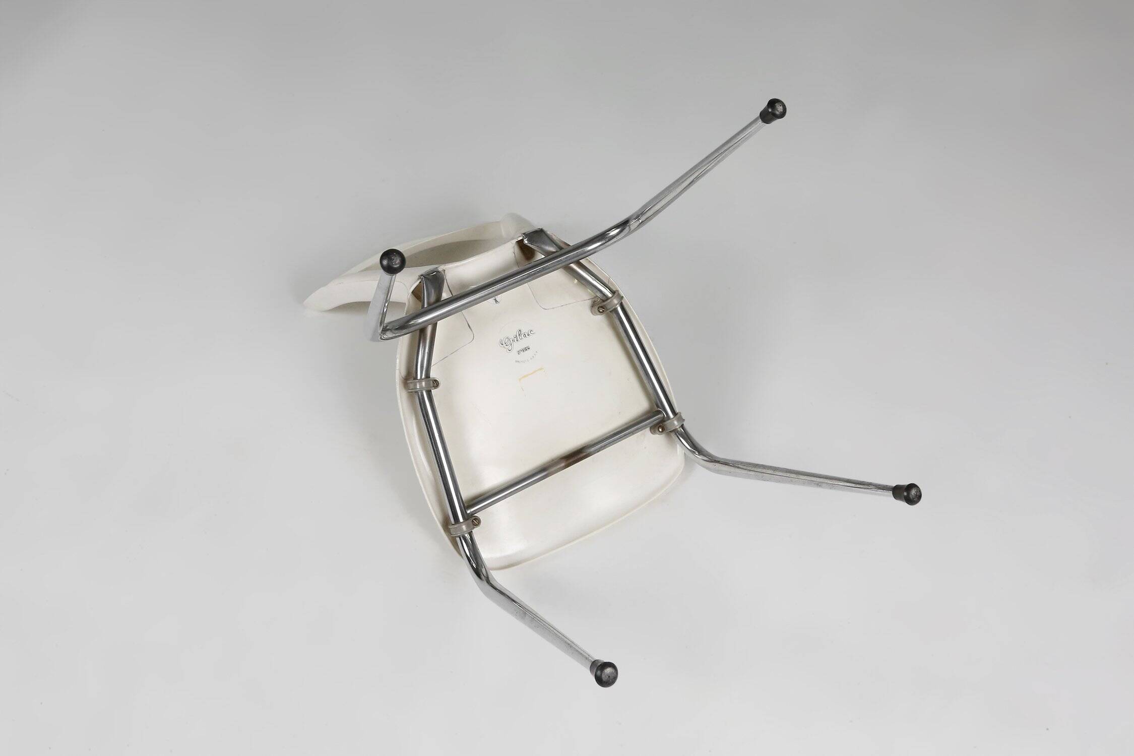 Chaise de salle à manger Gilac blanche vintage, années 1960