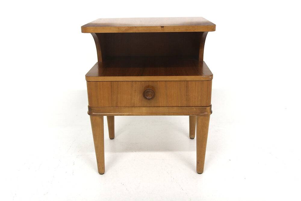 Elm bedside table, Swedish Modern, Sweden, 1940