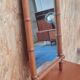 Bamboo turned wooden mirror