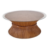 Table basse en bambou en forme de gerbe de blé par McGuire, États-Unis, vers 1970