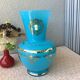 Florentine blue opaline vase Italy - Mid Century