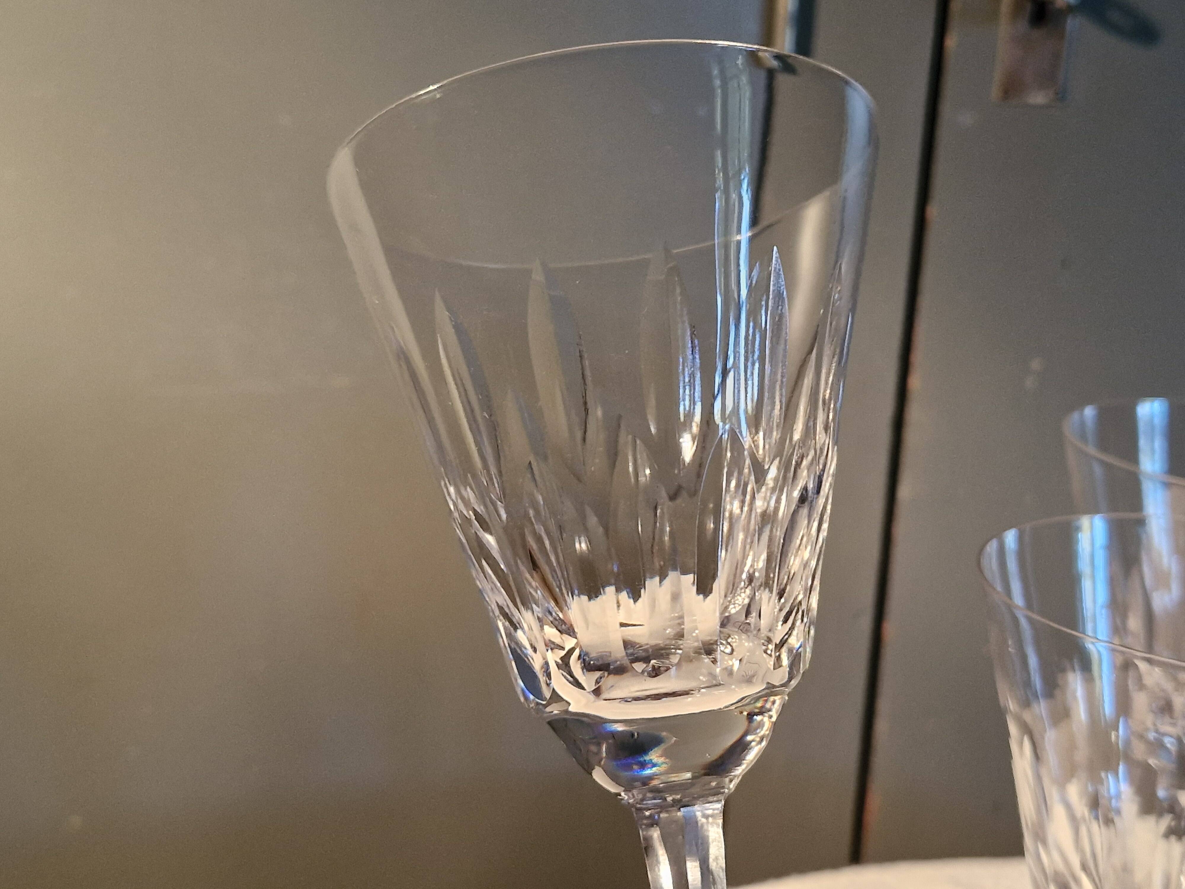 5 antique large glasses for wine/water, cut crystal