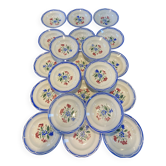 Set of 21 Digoin Sarreguemines soup plates, 'Elorn' series