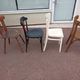 Set of 12 mismatched wooden bistro chairs - vintage