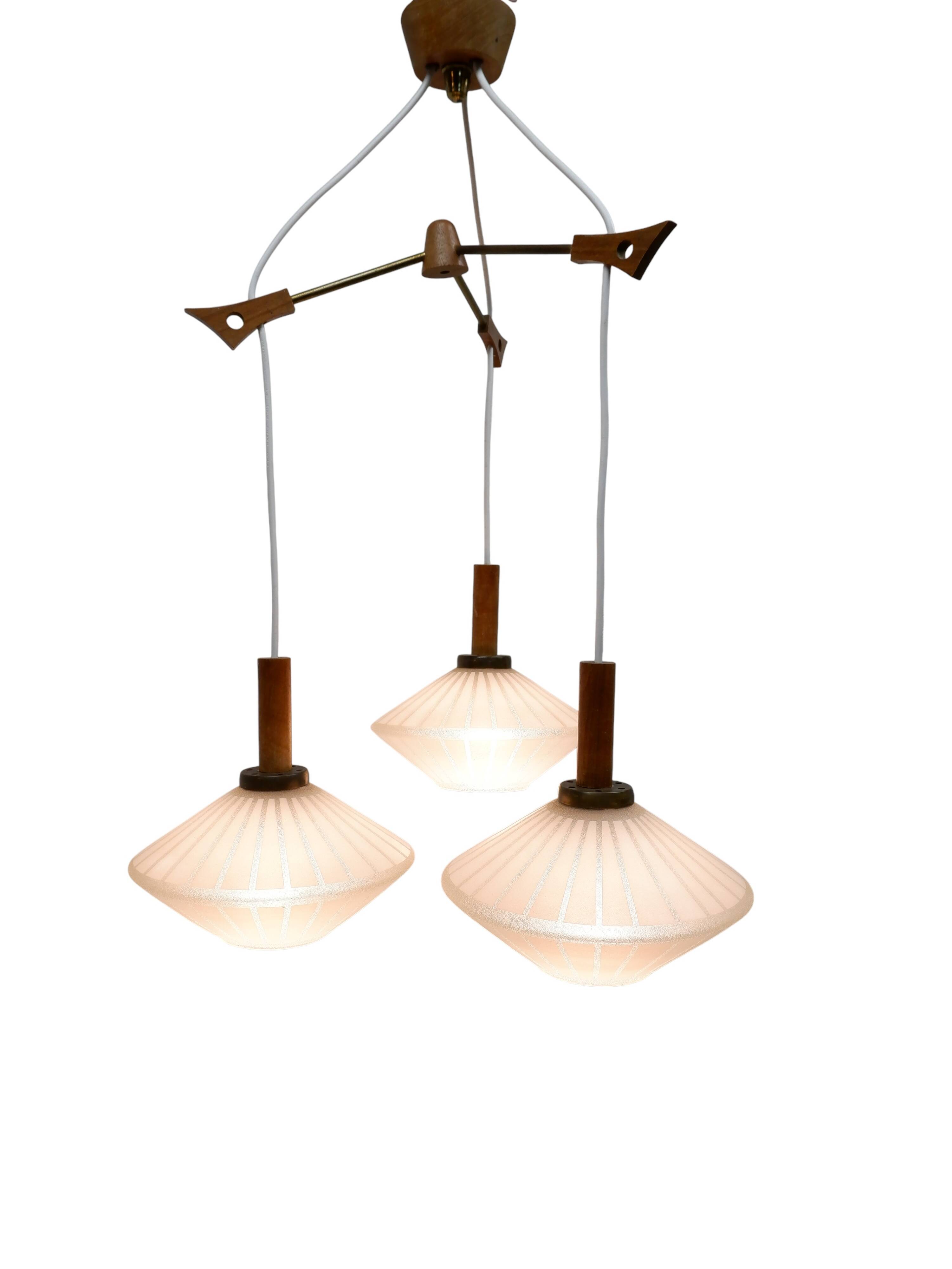 Glass hanging lamp, 1960s