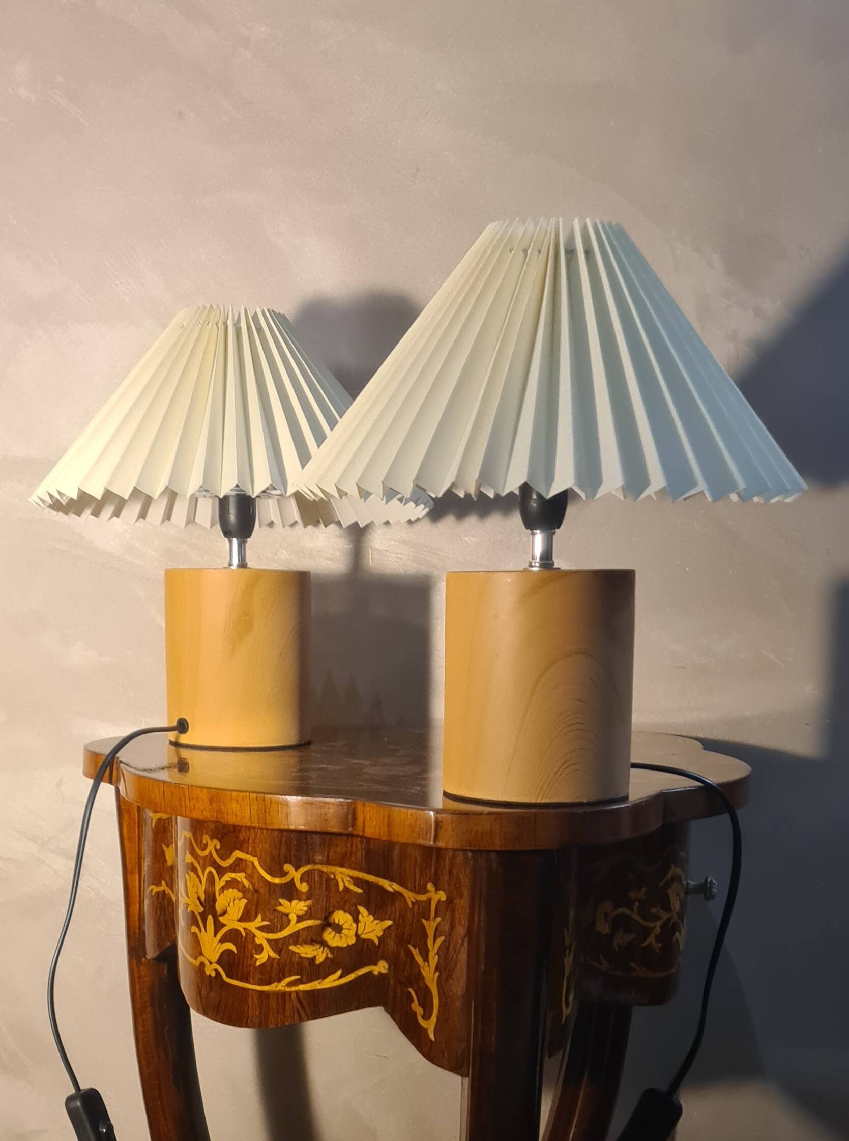 pair of bedside lamps solid wood Scandinavian design 31x25 electric change