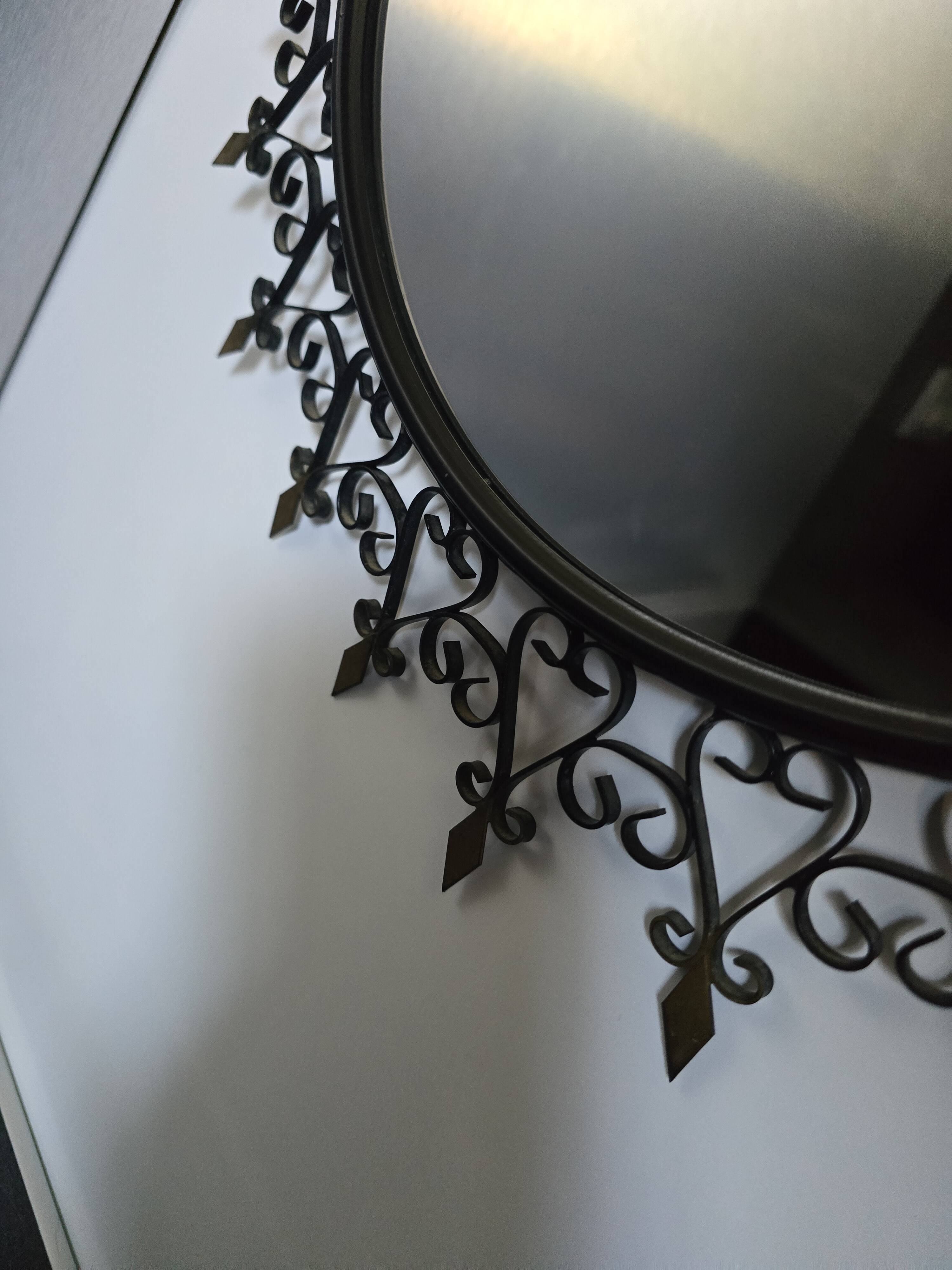 Authentic Sun Mirror Chaty Vallauris – Wrought Iron – 1950s/60s Era