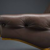 Brown Leather Armchairs by Elsa & Nordahl Solheim for Rybo Rykken & Co., 1970s, Set of 2