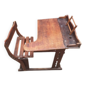 Modernist mahogany school desk
