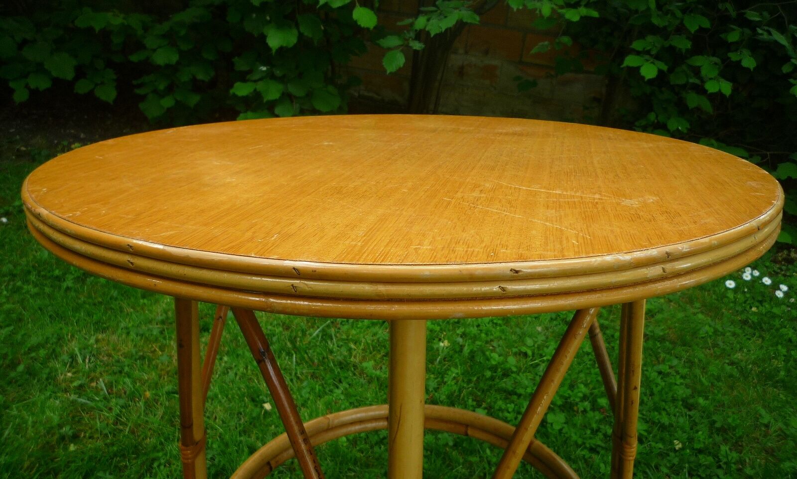Coffee table rattan vintage 70 s