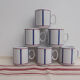 Set of 6 Basque mugs in blue and red porcelain