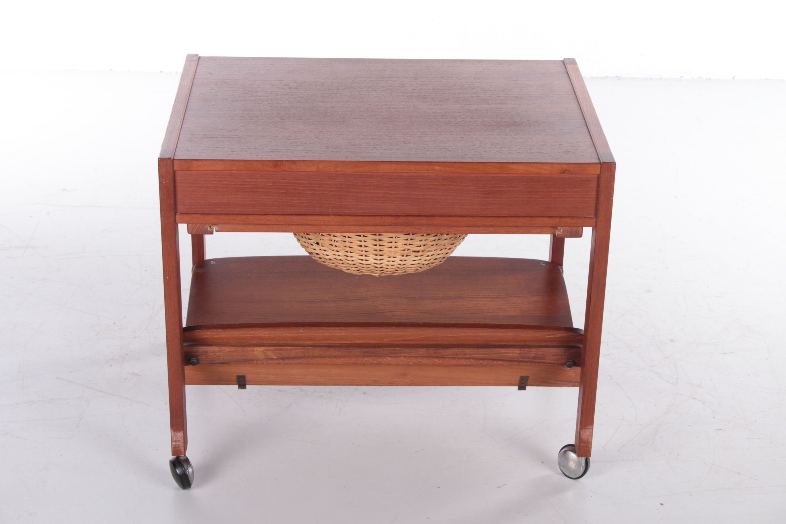 Danish Design Teak Wooden Side Table and Sewing Box,1960s