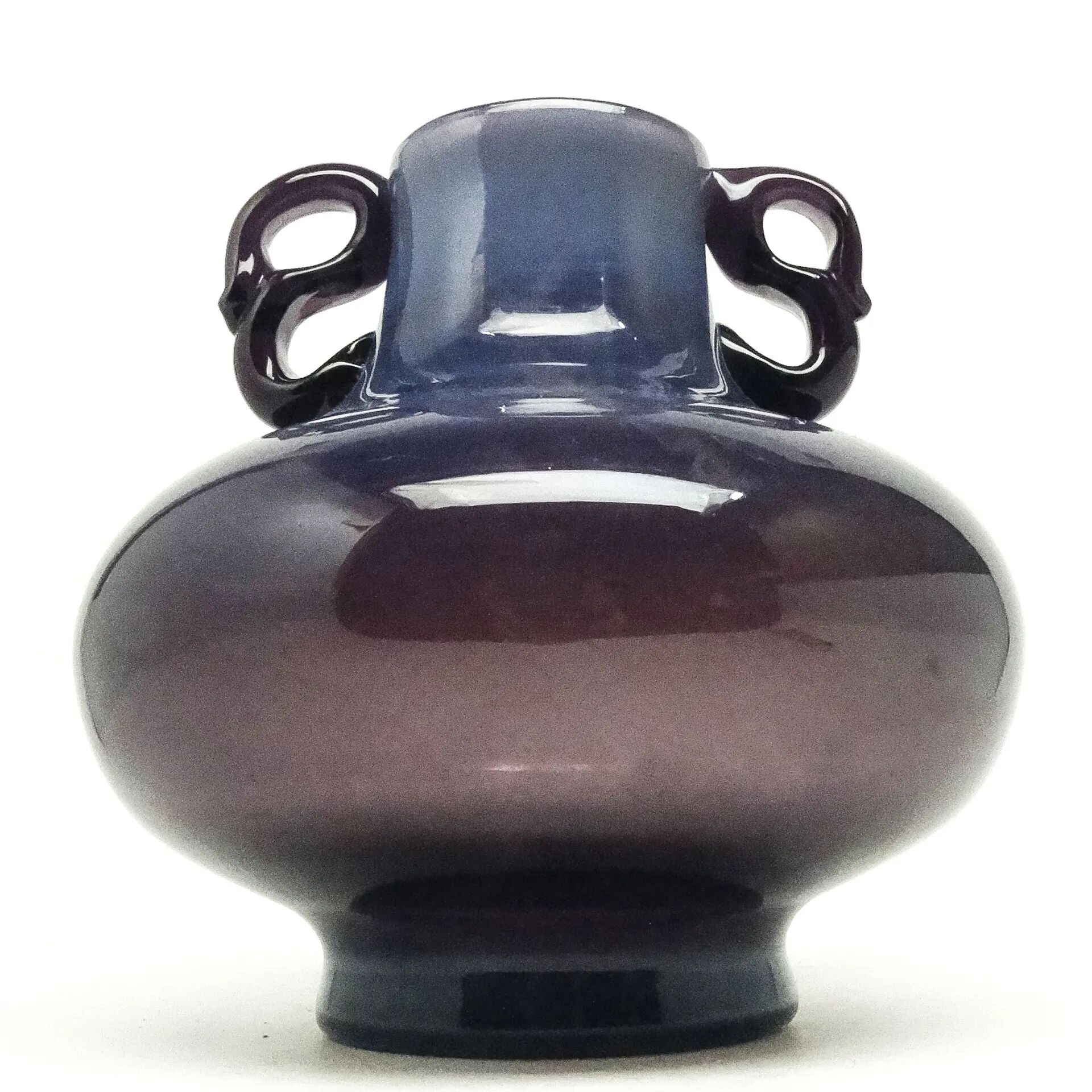 Modernist vase, purple glass, designed by J. Słuczan-Orkusz, Poland, 1970s