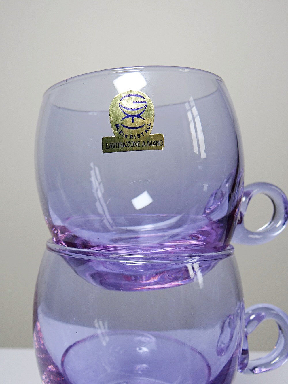 Service à sangria/punch vintage années 70 cristal Alexandrite "Bleikristall"