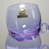 Service à sangria/punch vintage années 70 cristal Alexandrite "Bleikristall"