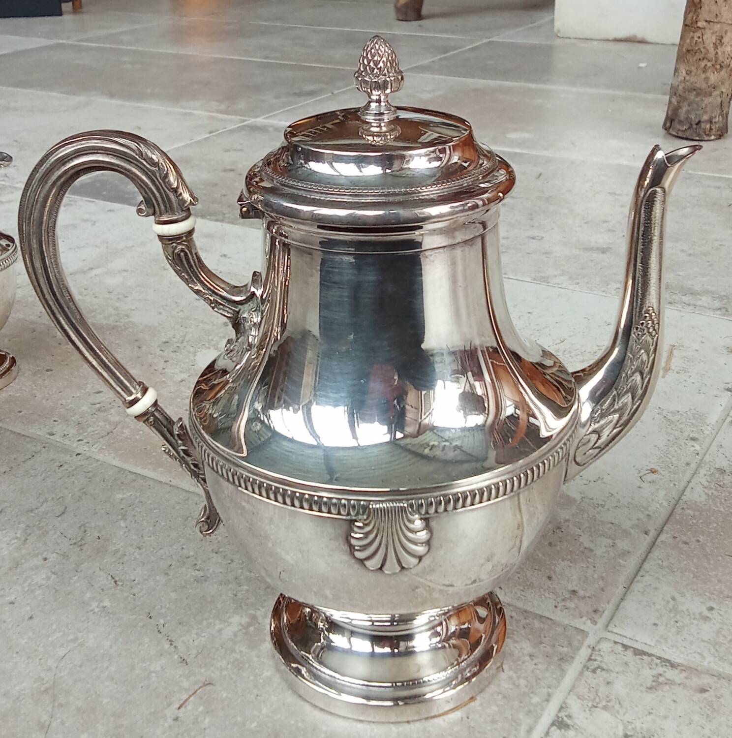 Old silver-plated coffee service
