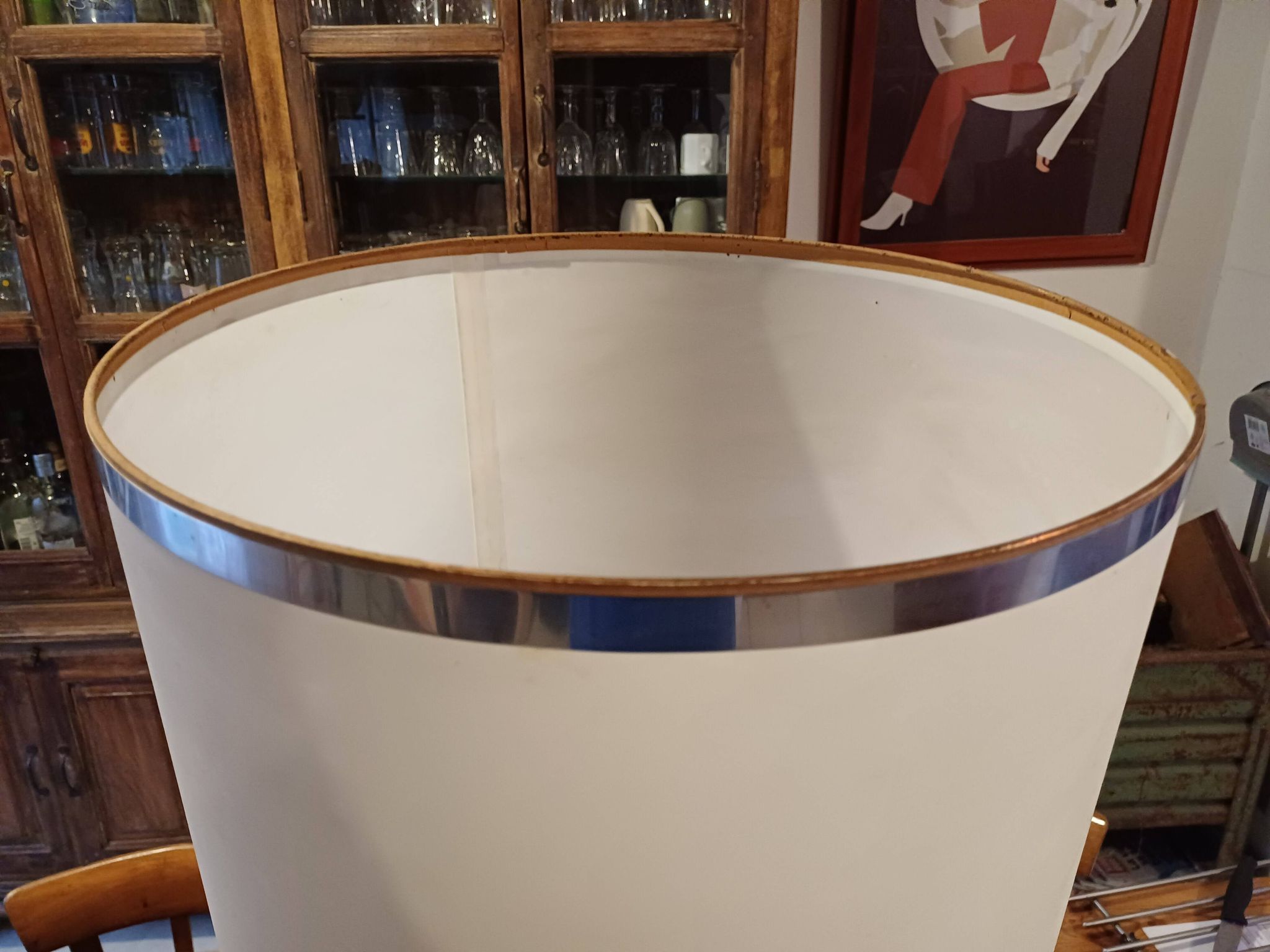 Vintage 1970s White Opaline Lamp