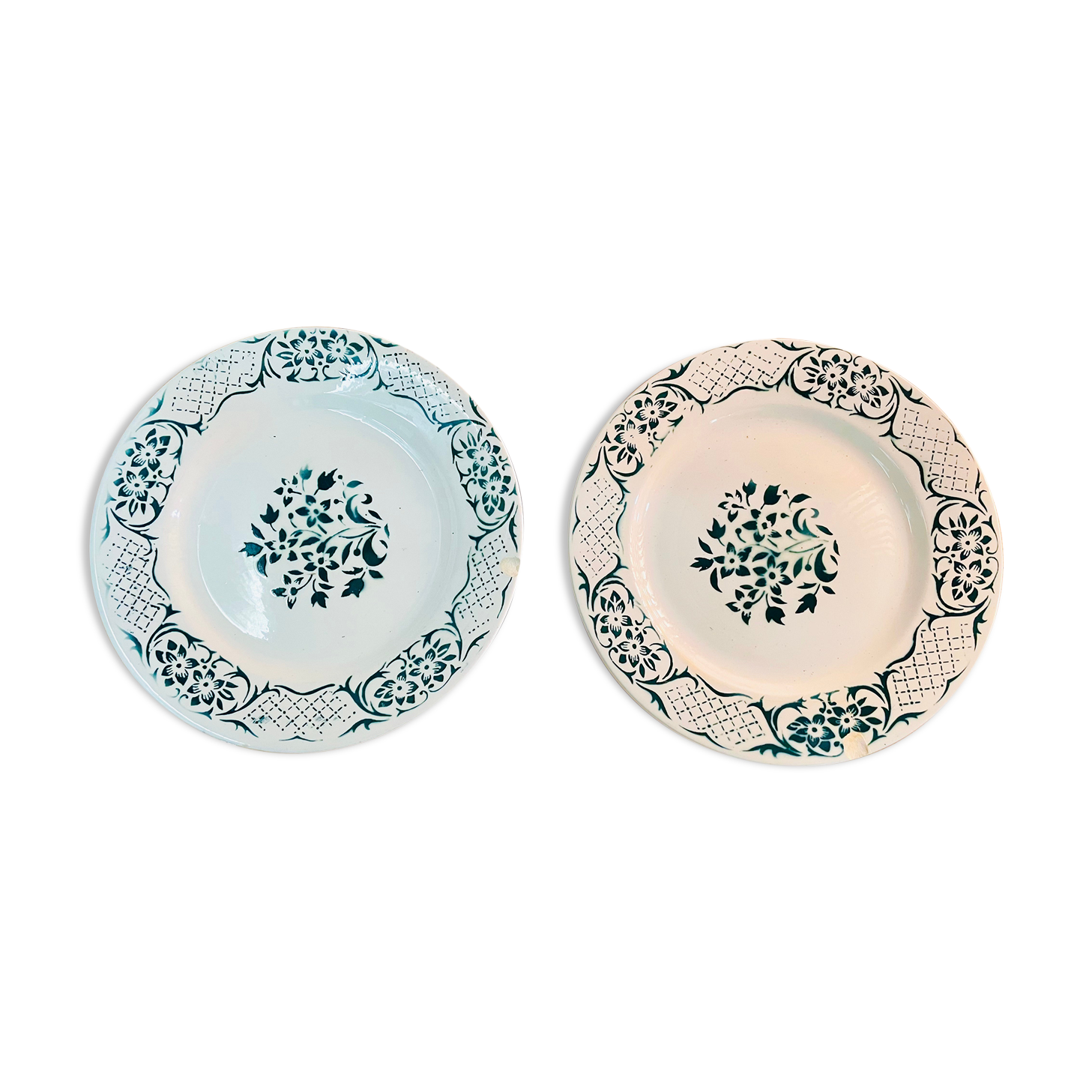 Lot de 2 assiettes plates collection « Versailles » Digoin Sarreguemines