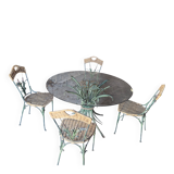 Round glass table & 4 chairs