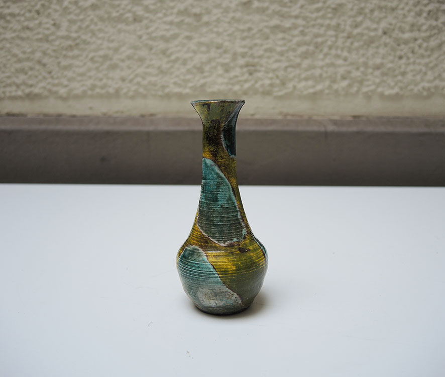 3 old ceramic soliflores vases signed