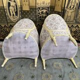 Pair of shepherdess armchairs in Louis XVI 1900 style