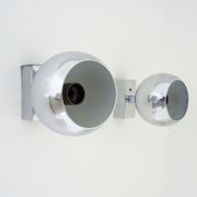 Pair of chrome eye ball wall wall light, reclining. Vintage
