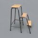 Old wooden workshop stepladder - seat height: 85 cm