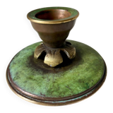 Scandinavian ART DECO candle holder in Bronze with verdigris patina