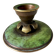 Scandinavian ART DECO candle holder in Bronze with verdigris patina