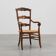French Provincial Ladder‑Back Armchair with Woven Rush Seat, 19th century