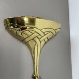 Set of 2 xxl 48cm Floral Brass Wall Light Sconces by C.S. ARTE, Italy 1980s