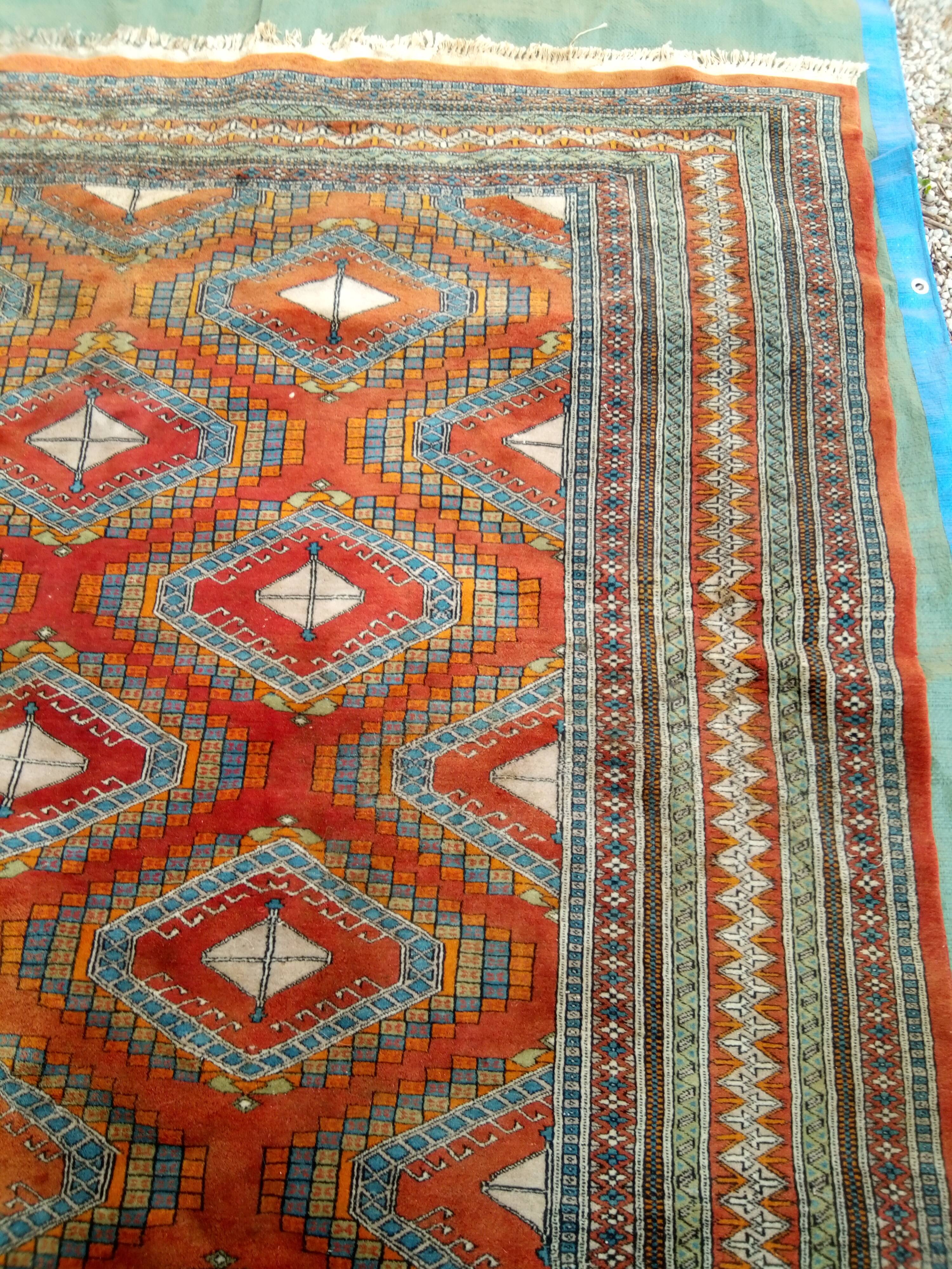 Old oriental rug made hands 280x195cm