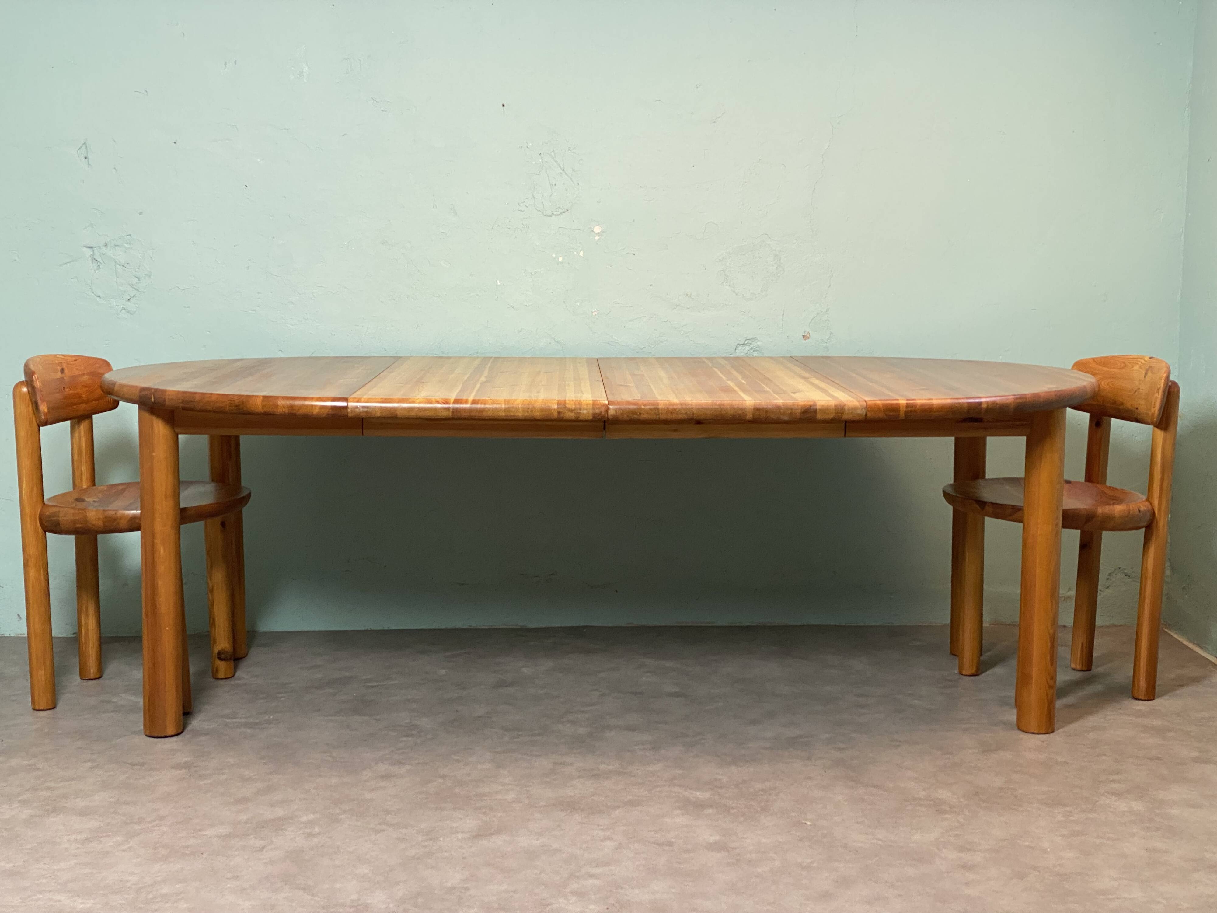 Table et chaises de Rainer Daumiller design scandinave des années 70