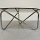 Table basse tubulaire et verre fumé design français année 60 vintage