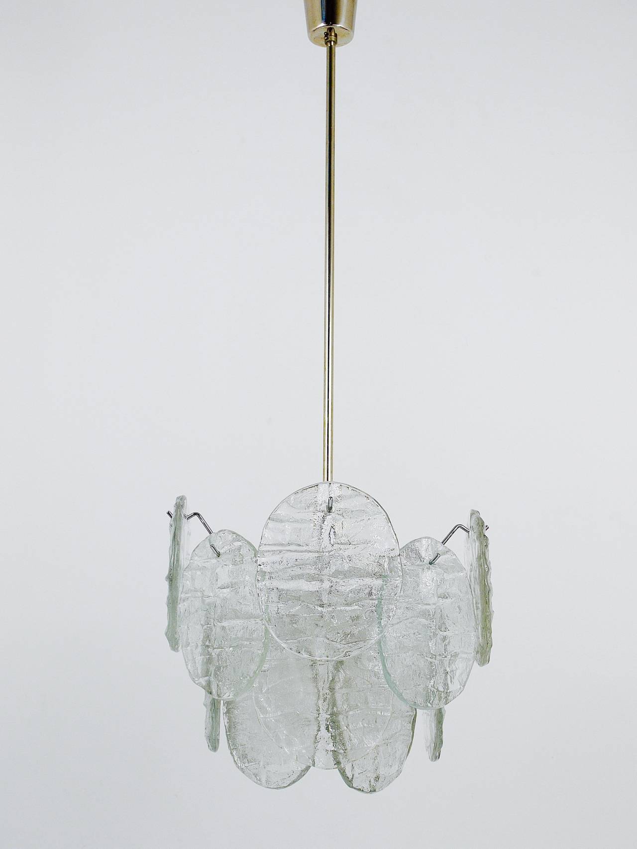 J.T. Kalmar Vienna Lustre Mid-Century in Glazed Glass, Austria, 1960s