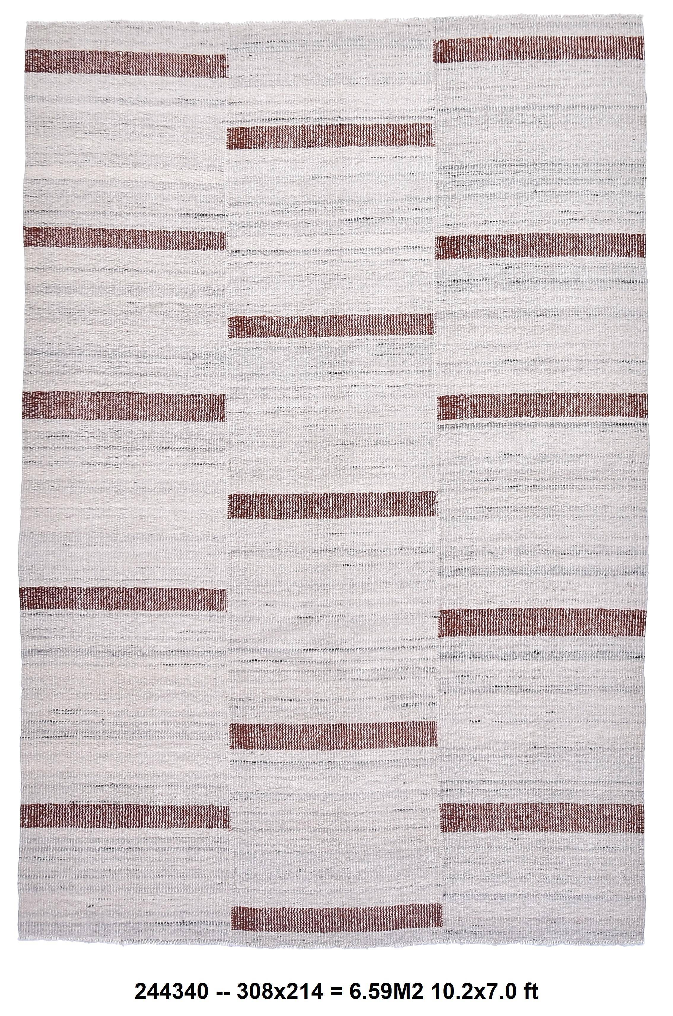 210x310 beige orange kilim rug, Beige terracota wool kilim carpet