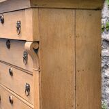 High empire chest of drawers in solid raw oak