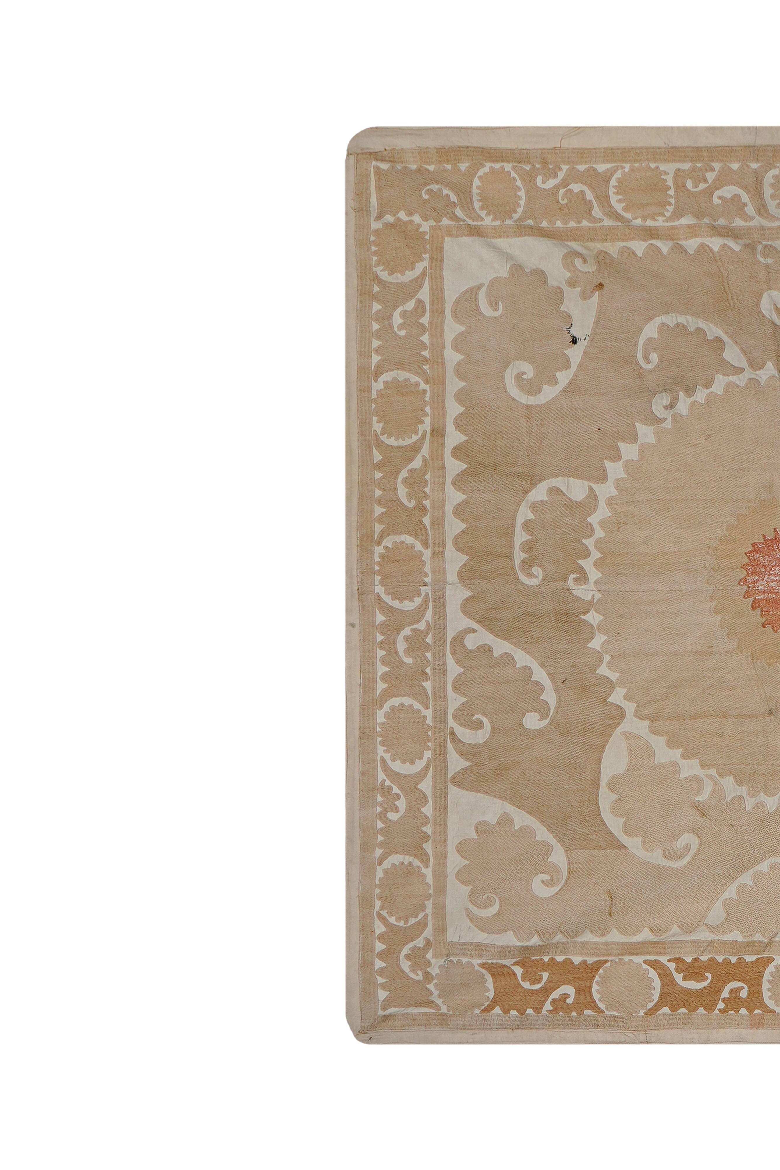 Vintage Turkish hand-knotted rug 141x146 cm