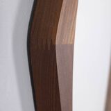 Miroir mural ovale vintage en bois des années 1960, design italien