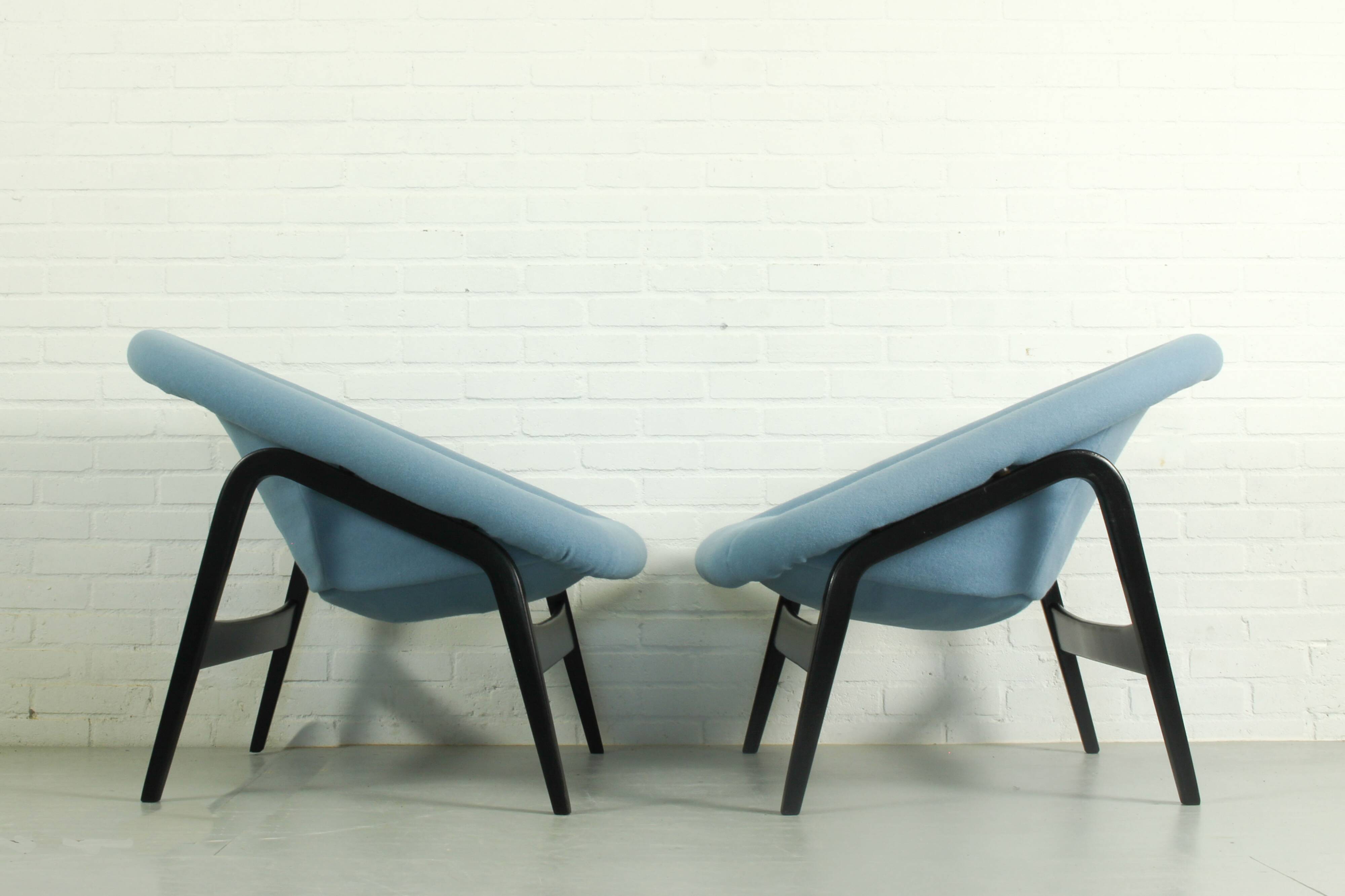 Set of 2 Hartmut Lohmeyer for Artifort lounge chairs Model 118 'Columbus',  The Netherlands 1957