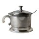 Argent Metal Silver-Plated Art Deco Lidded Box with Spoon, Italian 1930s Table Decor