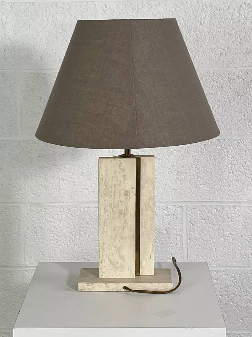 vintage marble and brass lamp