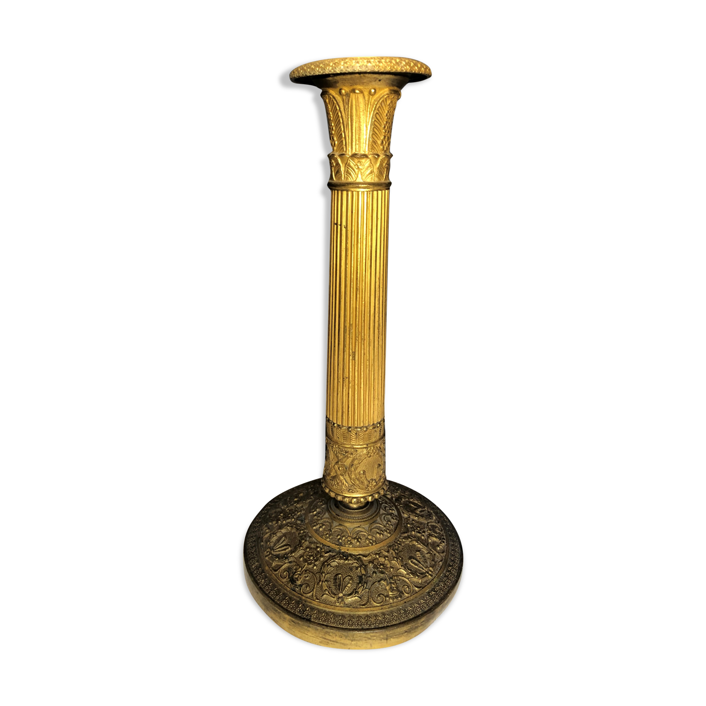Bougeoir Flambeau en bronze doré